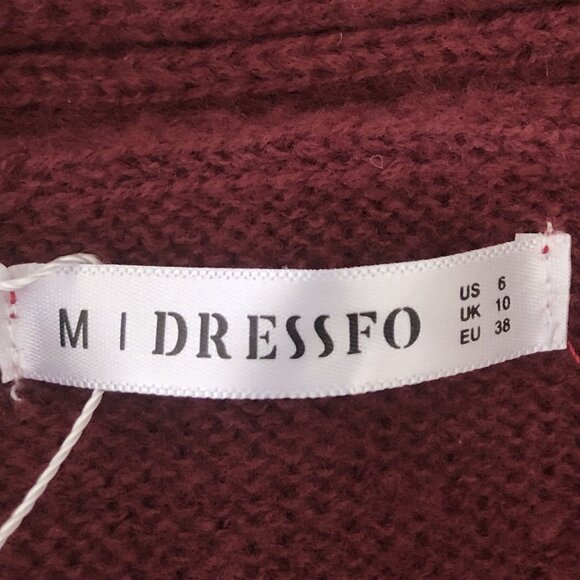 DRESSFO-Women-Size 6-L/Sleeve-Burg,-Buckle Front-Cable Knit Cardigan Sweater-NEW - Picture 2 of 6